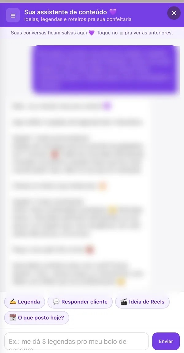 Conversa com a MarIA, a assistente de conteúdo, dentro do app